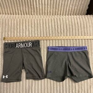 Under Armour Gray Shorts bundle with Black and Purple Waistbands